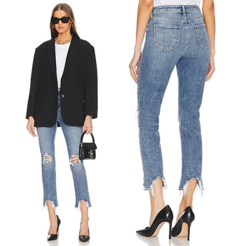 NEW L'Agence High Line High Rise Skinny Jeans Women's Sodalite Destruct Size: 27